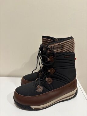 Women's Brown and Black Insulated Winter Boots